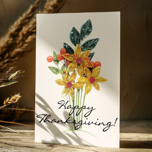 Cartes Pour Fêtes Annuelles Bouquet personnalisé en papier entoilé, Bonne Acti