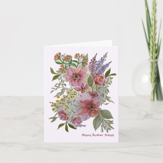 Cartes Pour Fêtes Annuelles Bouquet rouge floral Note/Carte de voeux (Devant)