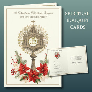 Cartes Pour Fêtes Annuelles Bouquet spirituel de Noël Prêtre catholique 