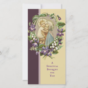 Cartes Pour Fêtes Annuelles Bouquet spirituel Prière catholique Marie Jésus