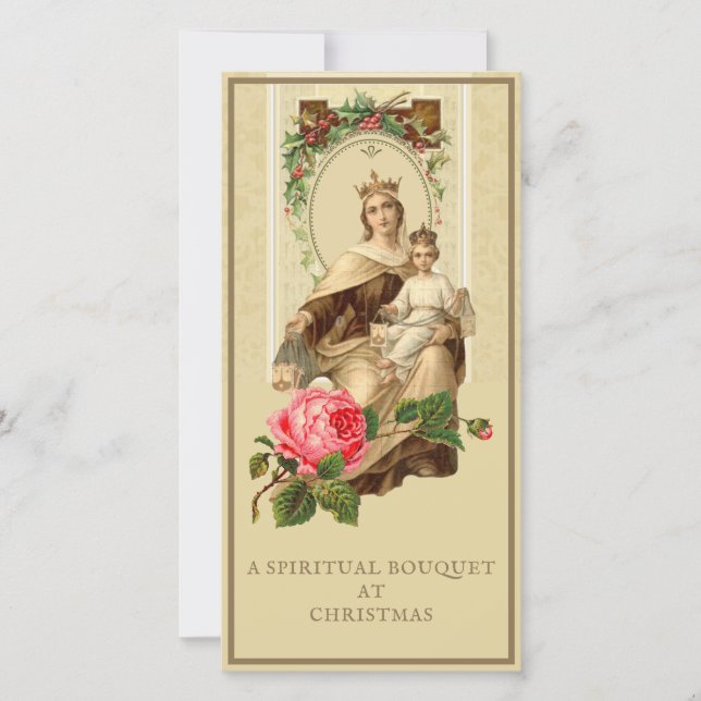 Cartes Pour Fêtes Annuelles Bouquet spirituel Prière catholique Mont Carmel (Devant)