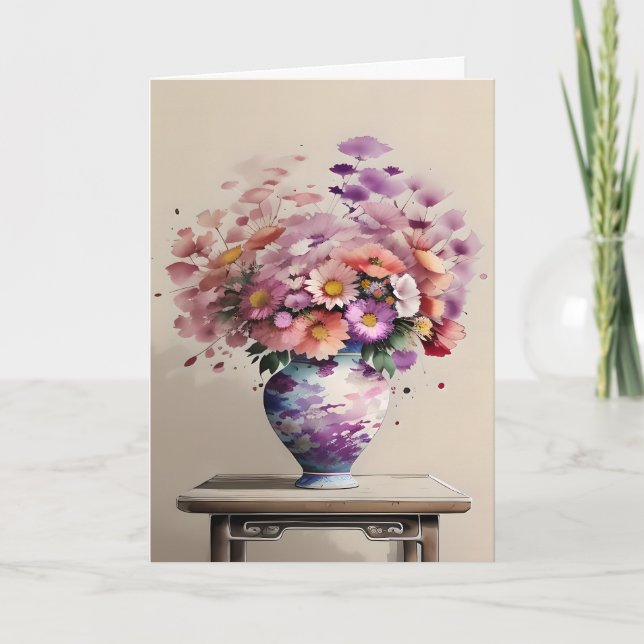 Cartes Pour Fêtes Annuelles Bouquet sur une table Fête des Mères (Devant)