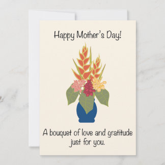 Cartes Pour Fêtes Annuelles Bouquet Tropical pour la Fête des Mères