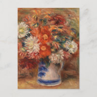 Bouquet vintage Auguste Renoir jaune rose rouge