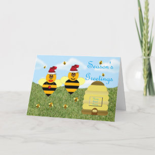 Cartes Pour Fêtes Annuelles Bourdonnement de rucher d'abeille de miel de