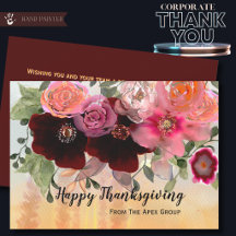 Bourgogne et Or Floral Corporate Thanksgiving