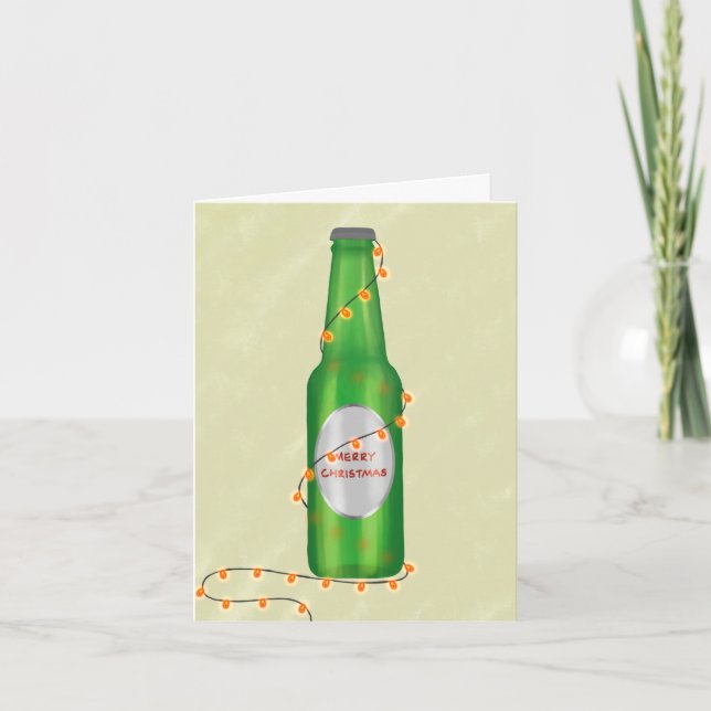 Cartes Pour Fêtes Annuelles bouteille de bière de Noël (Devant)