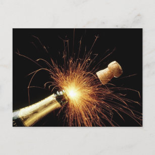 Cartes Pour Fêtes Annuelles bouteille de champagne Réveillon du Nouvel An