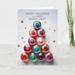 Cartes Pour Fêtes Annuelles Bouteilles de vernis à ongles de Noël pour manucur