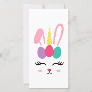 Cartes Pour Fêtes Annuelles Bouton d'oeuf mignon lapin de Pâques fille oreille