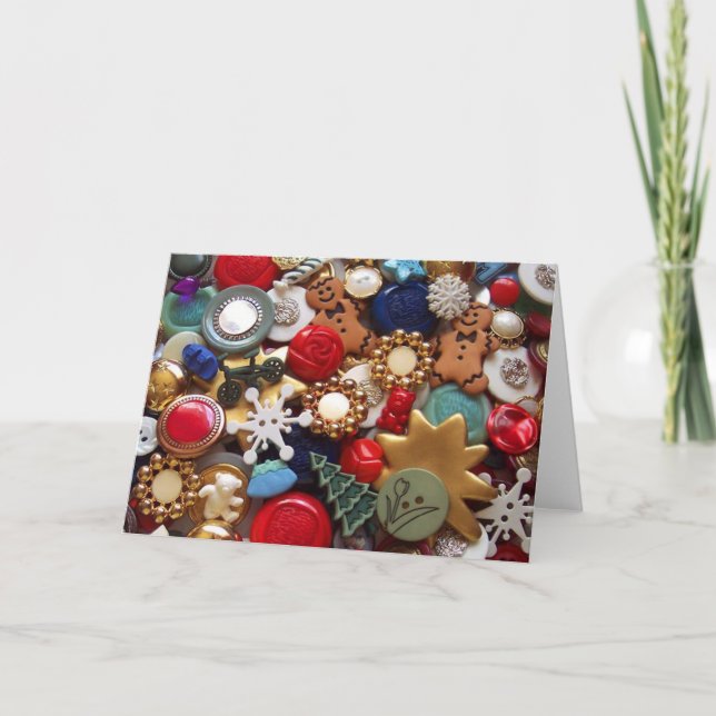 Cartes Pour Fêtes Annuelles Boutons de bonhommes en pain d'épice de Noël (Devant)