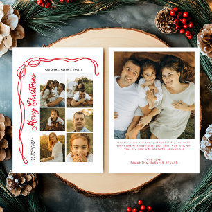 Cartes Pour Fêtes Annuelles Bow Joyeux Noël Famille 7 Photos