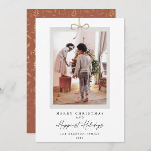 Cartes Pour Fêtes Annuelles Bow Knot Photo moderne Jours fériés les plus heure