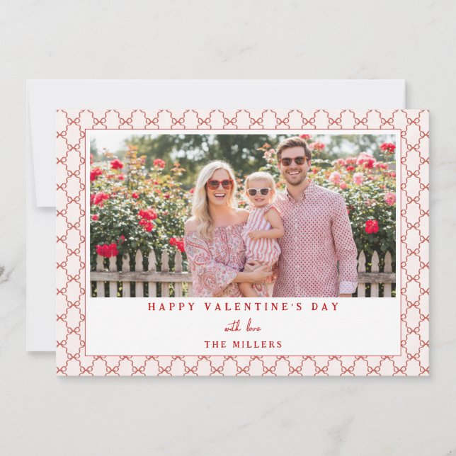 Cartes Pour Fêtes Annuelles Bow Landscape Happy Valentine's Day Photo Card (Devant)