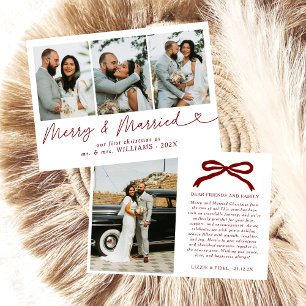 Cartes Pour Fêtes Annuelles Bow Merry & Marié photo de Noël
