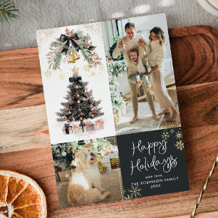 Cartes Pour Fêtes Annuelles Bow noir foncé moderne Joyeux jours fériés 2 Photo