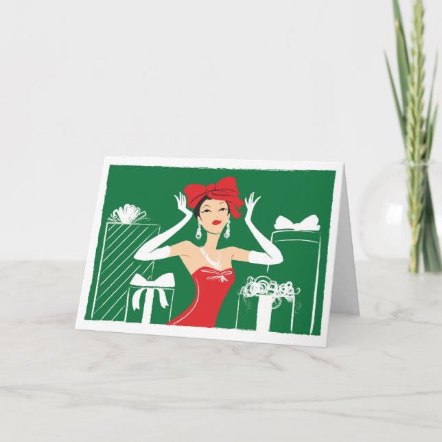 Cartes Pour Fêtes Annuelles Bow on (Devant)