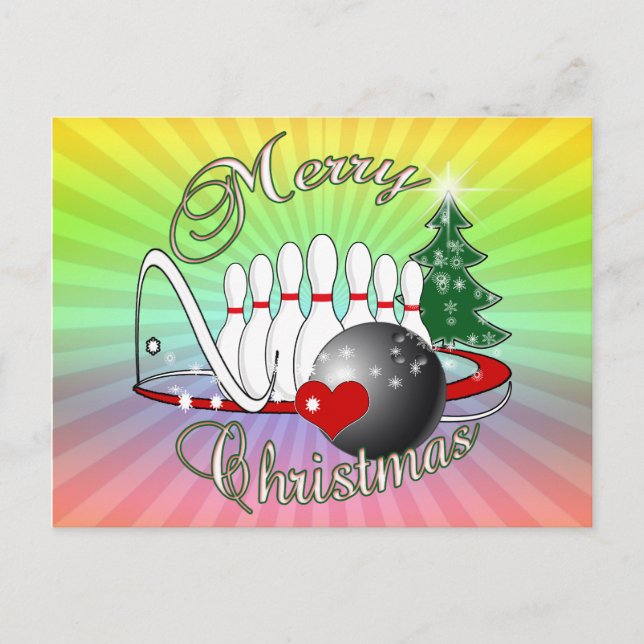 CARTES POUR FÊTES ANNUELLES BOWLER / BOWLING MERRY NOËL (Devant)