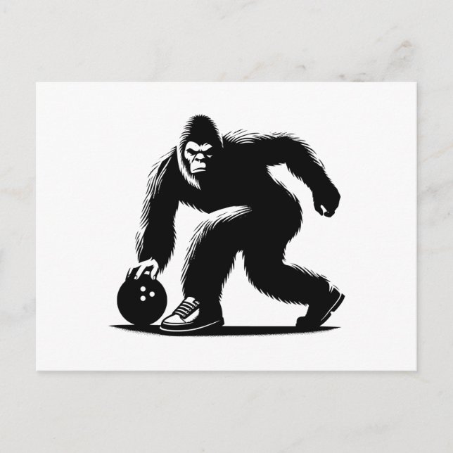 Cartes Pour Fêtes Annuelles Bowling Bigfoot (Devant)