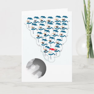 Cartes Pour Fêtes Annuelles Bowling Noël Humour Salutation