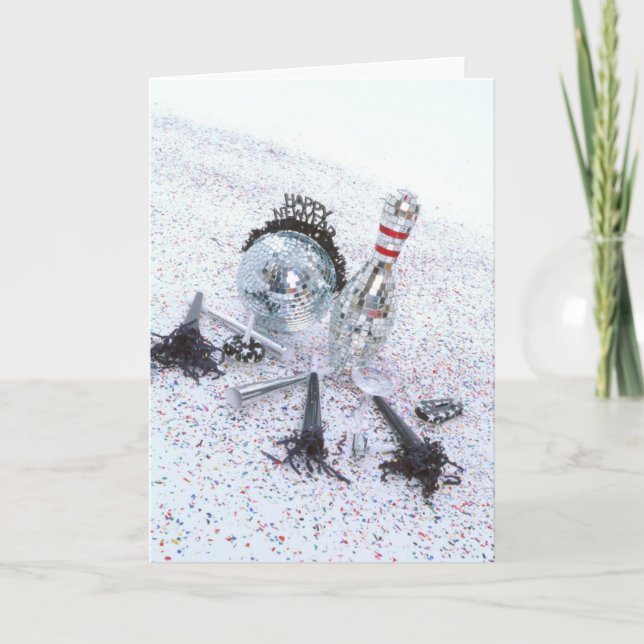 Cartes Pour Fêtes Annuelles Bowling_Nouvel_Année (Devant)