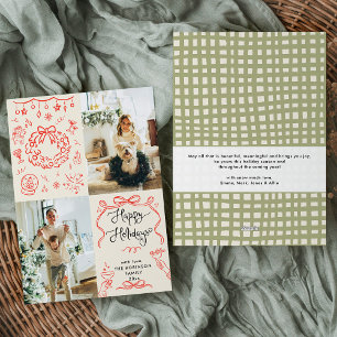 Cartes Pour Fêtes Annuelles Bows à main irky Boho Joyeux Noël Photo