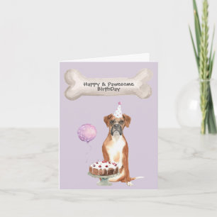 Cartes Pour Fêtes Annuelles Boxe chien Anniversaire