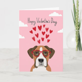 Cartes Pour Fêtes Annuelles Boxer Chien Valentines Love Card