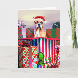 Cartes Pour Fêtes Annuelles Boxer Noël Surprise