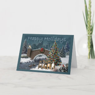 Cartes Pour Fêtes Annuelles Boxer Puppies Christmas Evening Greeting Card