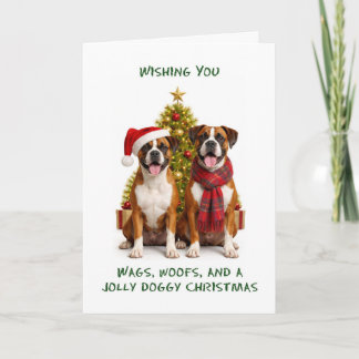 Cartes Pour Fêtes Annuelles Boxers Chiens Noël
