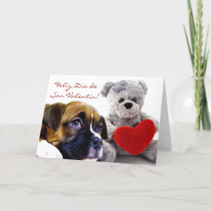 Cartes Pour Fêtes Annuelles Boxeur de cachorros d'escroquerie de Tarjeta de