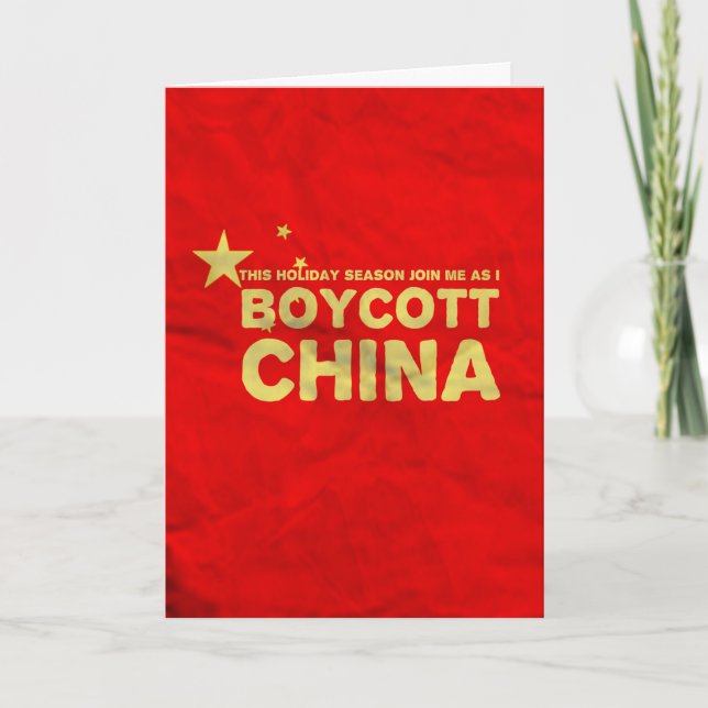 Cartes Pour Fêtes Annuelles Boycottez la Chine...Achetez des jouets en plomb a (Devant)