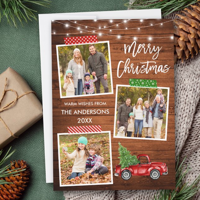 Cartes Pour Fêtes Annuelles Bracelet Script Artisanat Bande Camion feux bois (Customize to add text to back of card.)