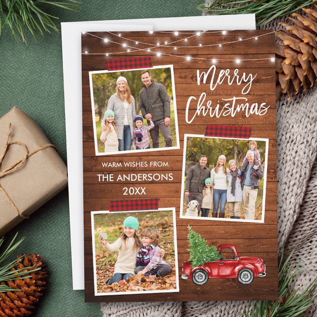 Cartes Pour Fêtes Annuelles Bracelet Script Plaid Craft Bande Camion Lumières  (Customize to add text to back of card.)