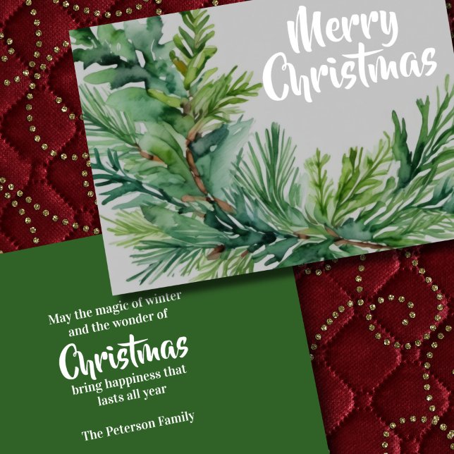 Cartes Pour Fêtes Annuelles Branche À feuillage persistant de Noël (Créateur téléchargé)