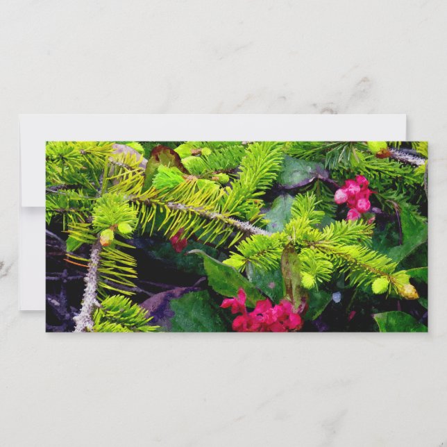 Cartes Pour Fêtes Annuelles Branche de Noël (Devant)