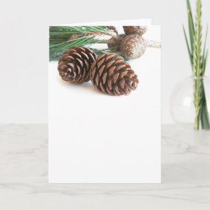 Cartes Pour Fêtes Annuelles Branche de pin et cônes