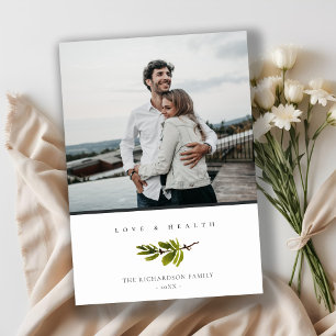 Cartes Pour Fêtes Annuelles Branche de pin minimale Noël Amour & Santé Photo