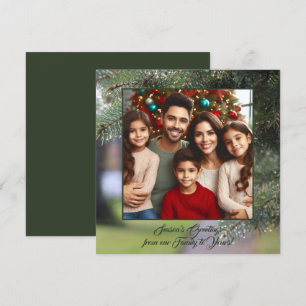 Cartes Pour Fêtes Annuelles Branches d'arbre persistant élégantes photo vert f