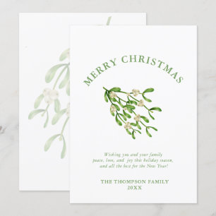 Cartes Pour Fêtes Annuelles Branches de baie de Noël à l'aquarelle Verdure