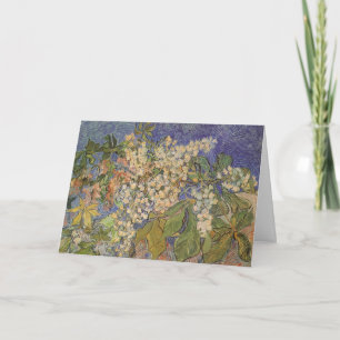 Cartes Pour Fêtes Annuelles Branches de châtaignes florissantes de Van Gogh