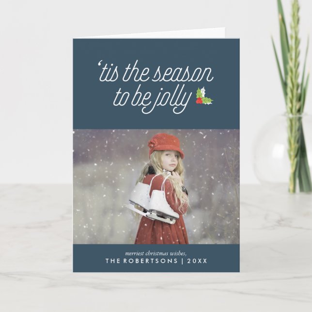 Cartes Pour Fêtes Annuelles Branches de Noël de fête de houx (Devant)