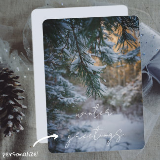Cartes Pour Fêtes Annuelles Branches de pin enneigées