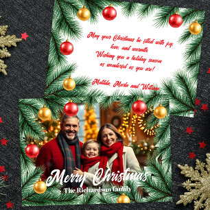 Cartes Pour Fêtes Annuelles Branches de pin festif Baubles Photo Noël