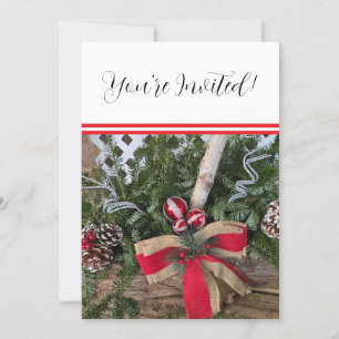 Cartes Pour Fêtes Annuelles Branches de pin toujours vertes pour la fête de No