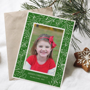 Cartes Pour Fêtes Annuelles Branches d'hiver Green Holiday Photo 2017