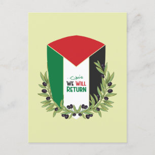 Cartes Pour Fêtes Annuelles Branches du drapeau et de l'olivier palestiniens