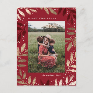 Cartes Pour Fêtes Annuelles Branches Gold Foil Joyeux Noël Photo