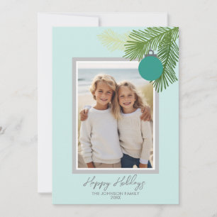 Cartes Pour Fêtes Annuelles Branches Heureuses avec Photo de Noël à Portrait